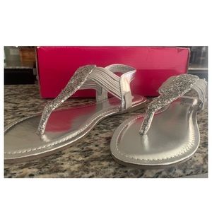 Sparkly Silver Glitter Sandals